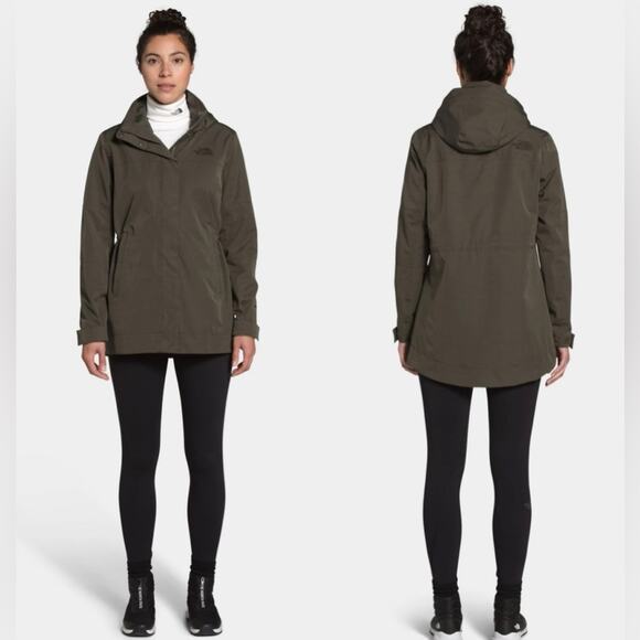 The North Face Westoak City Olive Green Trench Jacket. - Picture 1 of 8